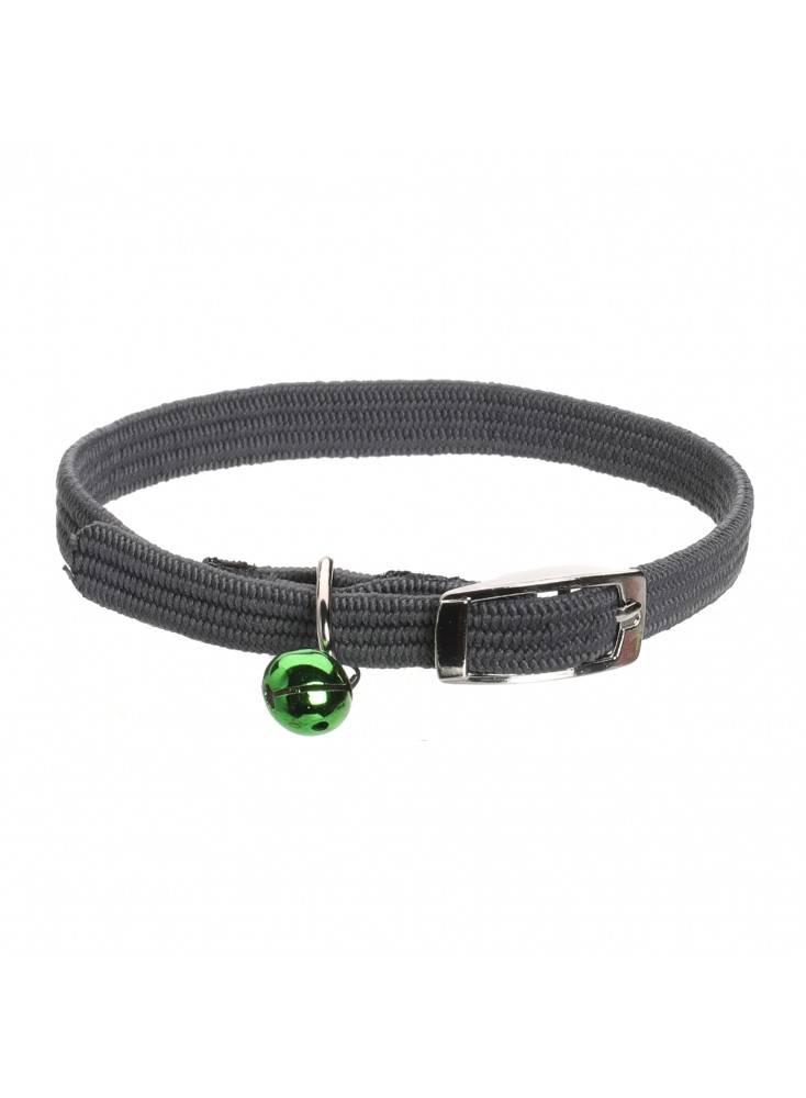 Collier chat nylon elastique et grelot GRIS taille 30x1CM - Mon Ami Luki - Image 1