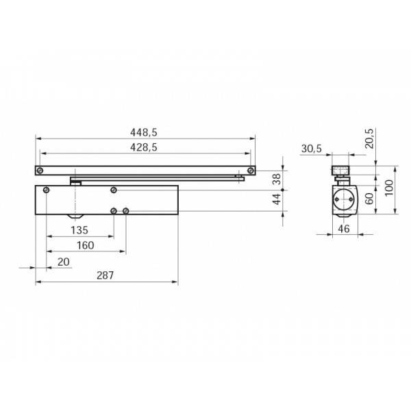 Ferme-porte TS5000 GEZE - Force réglable 2 à 6 - Sans bras - Argent - 027333 - Imagen 3