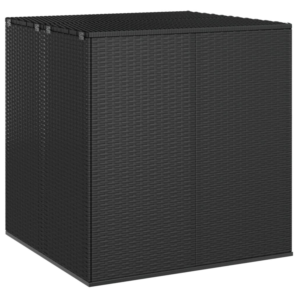Boîte à coussins coffre de rangement de jardin résine tressée 100 x 97,5 x 104 cm noir - Image 2