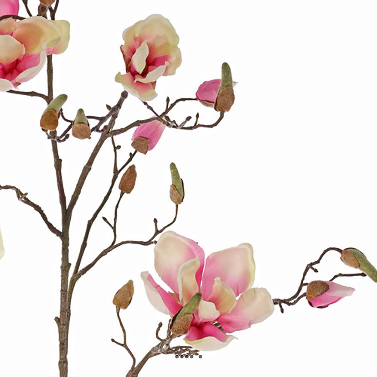 Branche de magnolia artificiel 4 fleurs 22 boutons H 107 cm Rose pâle - couleur: Rose pâle - Image 3