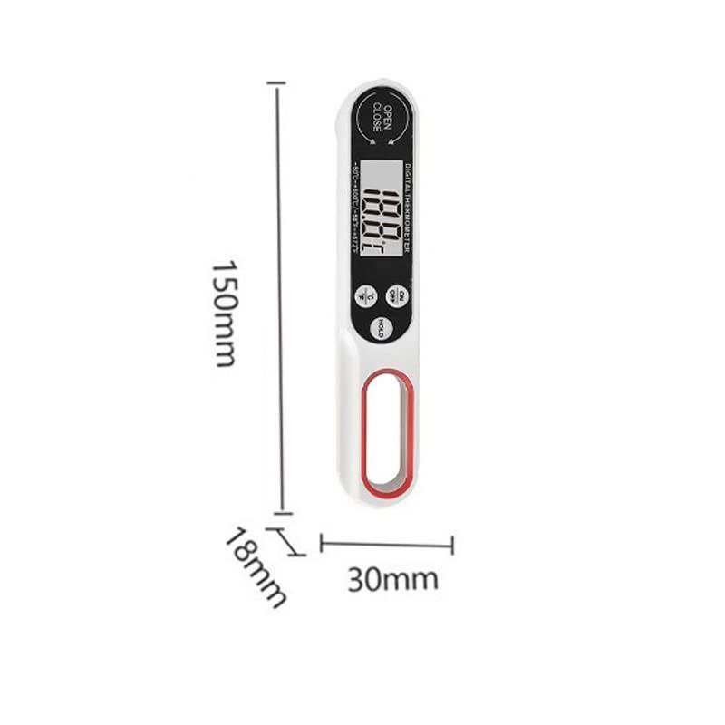 Thermomètre alimentaire - Thermomètre à viande - Thermomètre de cuisine - Avec grand écran LCD et sonde pliable - Blanc-Lytech - Image 5