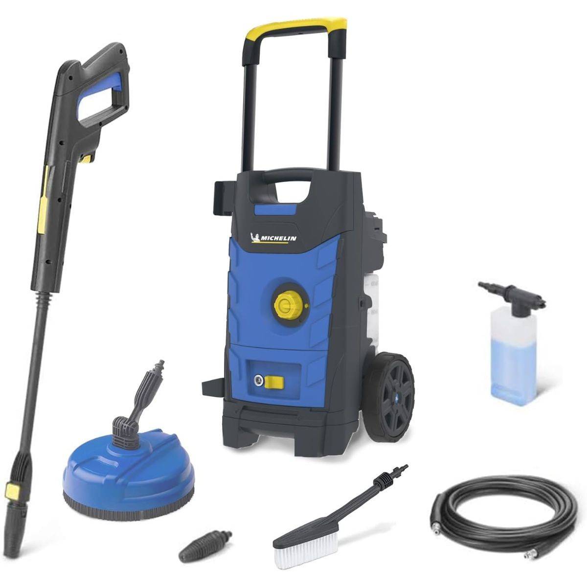 Nettoyeur Haute Pression 140 Bar 1900W Avec Nettoyeur de sols et brosse fixe 460 l/h Eau froide MICHELIN - Image 1