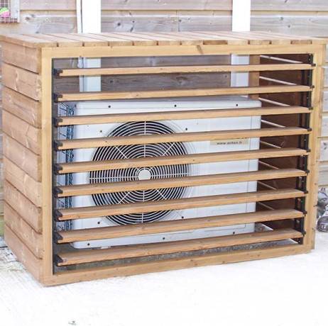 Cache climatiseur extérieur en bois, Hauteur 0.98 m - Imagen 1