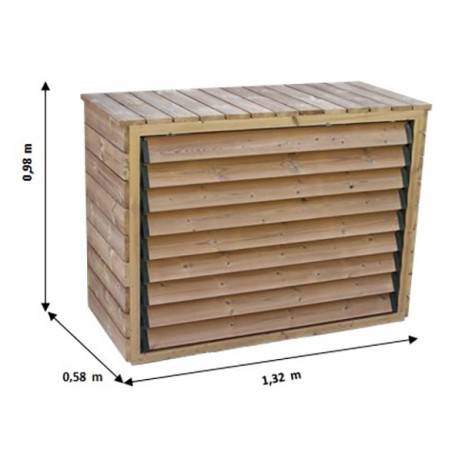 Cache climatiseur extérieur en bois, Hauteur 0.98 m - Imagen 2
