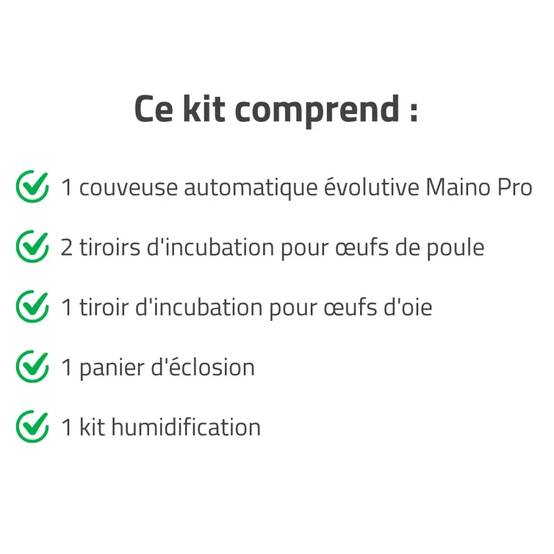 Couveuse + 2 Tiroirs caille à poule + 1 Tiroir oeufs oie + 1 Panier d'éclosion + 1 Kit humidification MAINO - Image 2