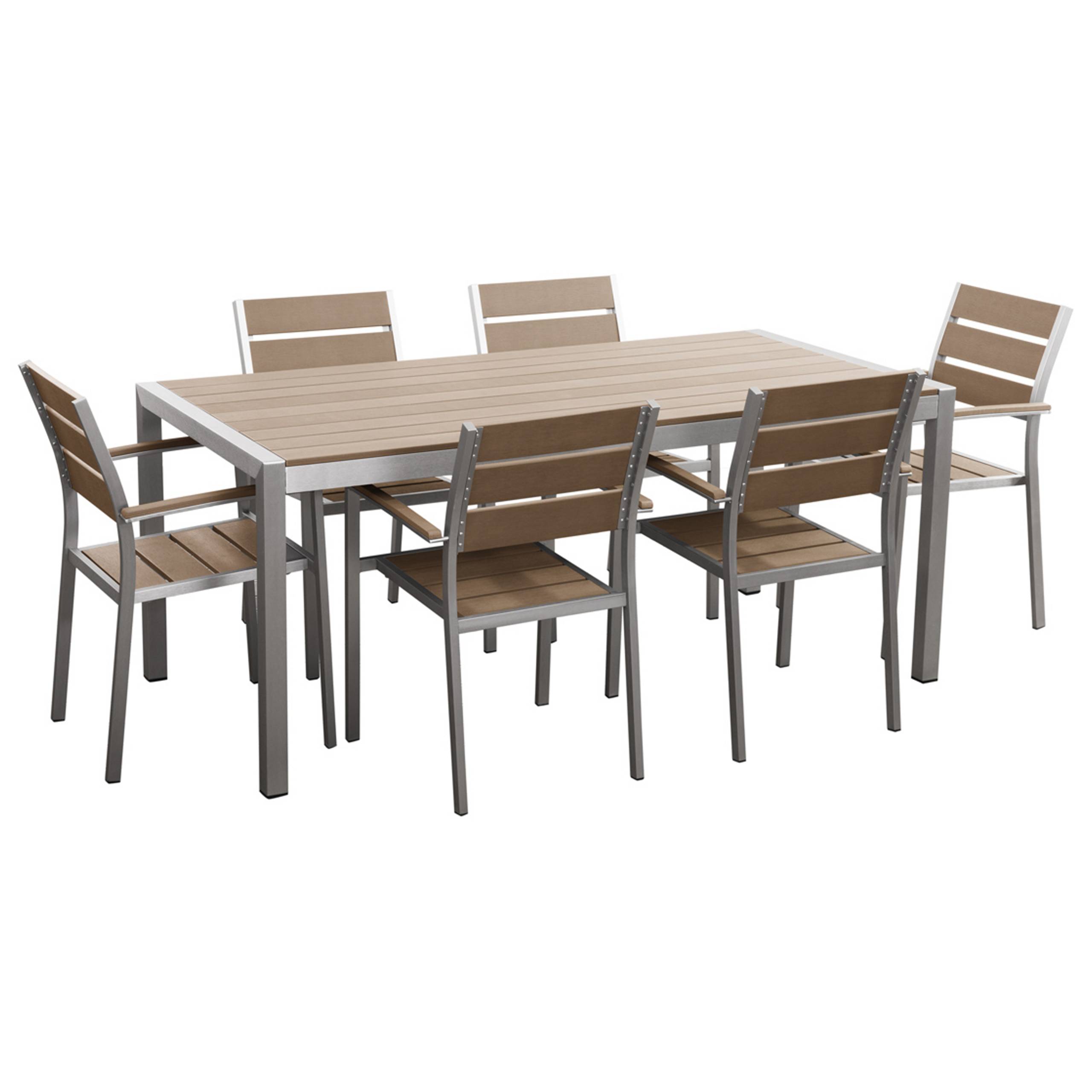 Beliani - Set de salle à manger, 6 Personnes Bois synthétique Marron VERNIO - Beliani - Imagen 2