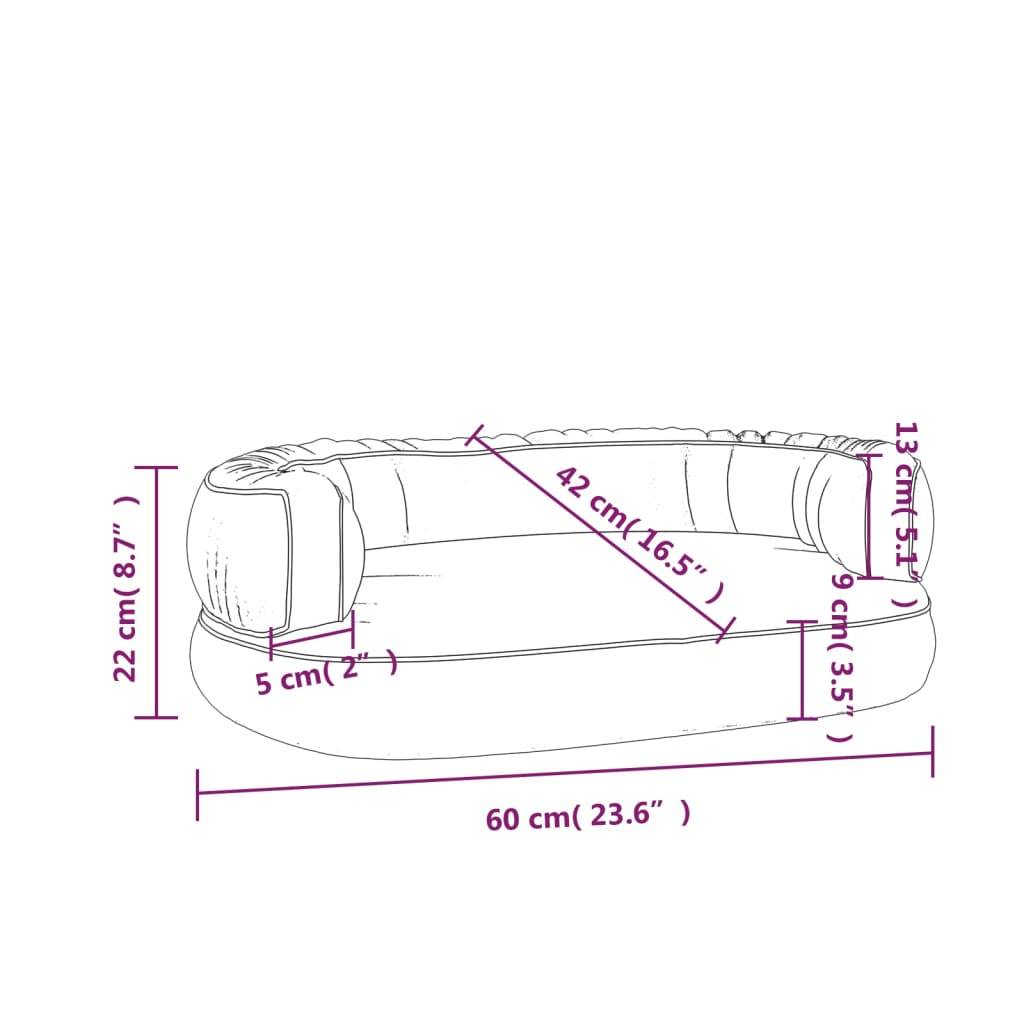 Vidaxl - Lit pour chien ergonomique Mousse Bleu foncé 60x42cm Similicuir vidaXL 171313 - Imagen 3