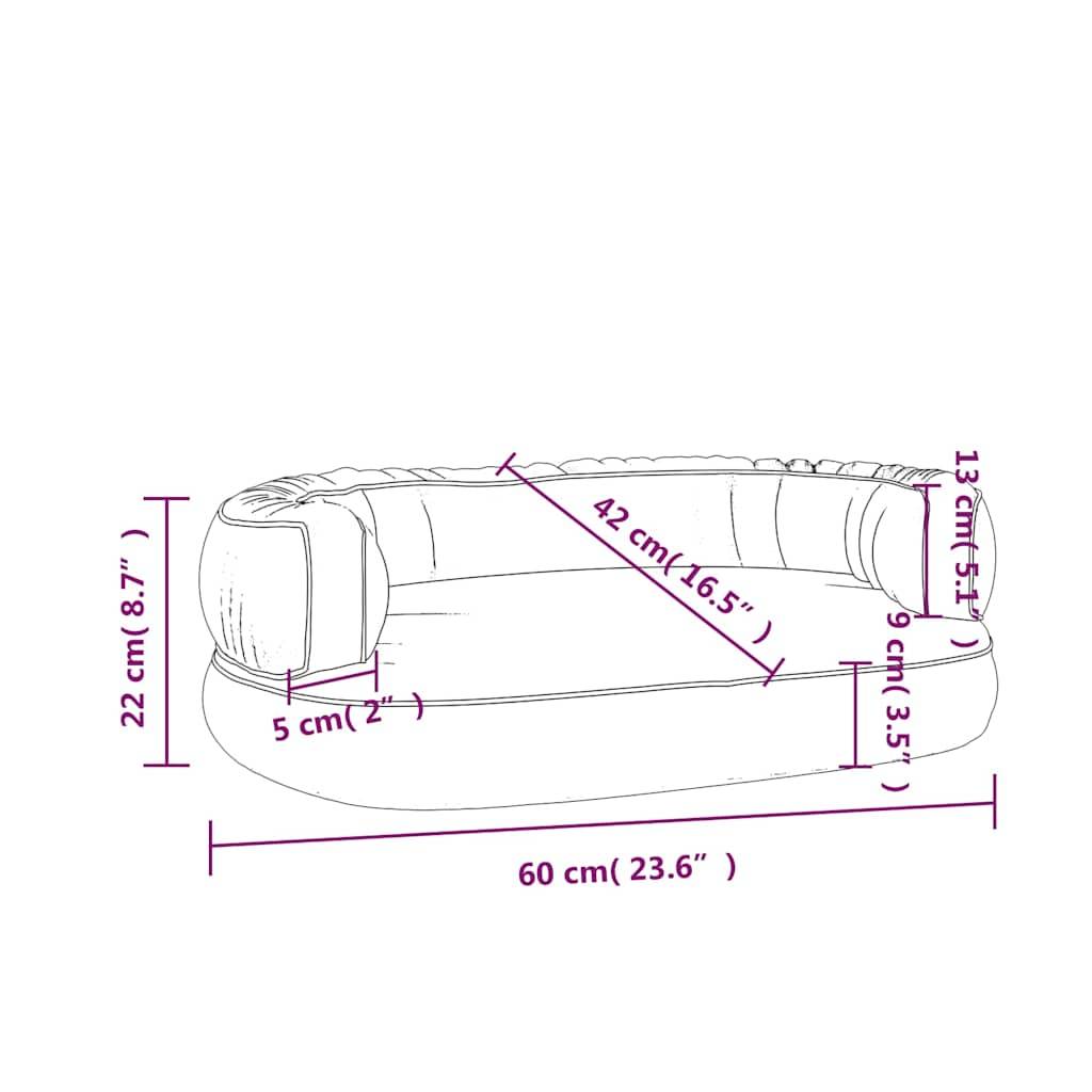 Vidaxl - Lit pour chien ergonomique Mousse Bleu foncé 60x42cm Similicuir vidaXL 171313 - Imagen 8