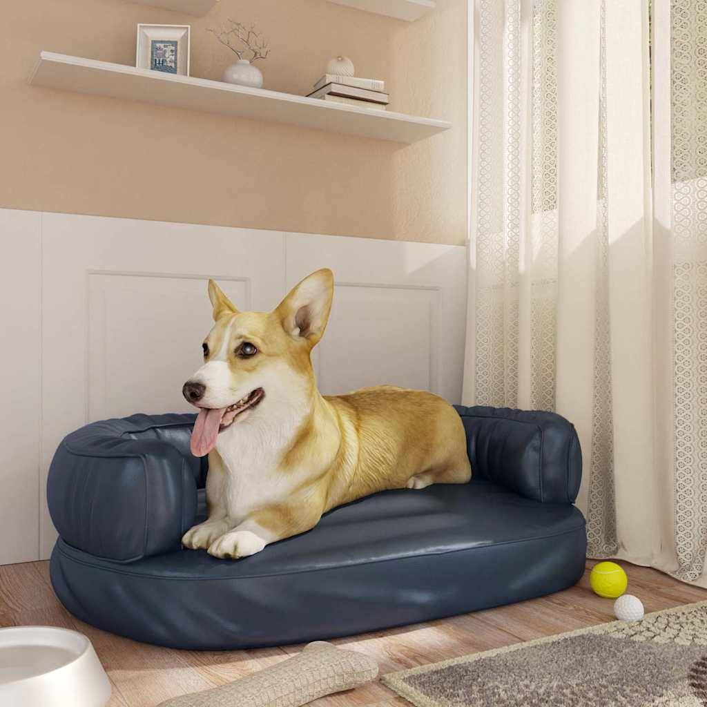 Vidaxl - Lit pour chien ergonomique Mousse Bleu foncé 60x42cm Similicuir vidaXL 171313 - Imagen 1