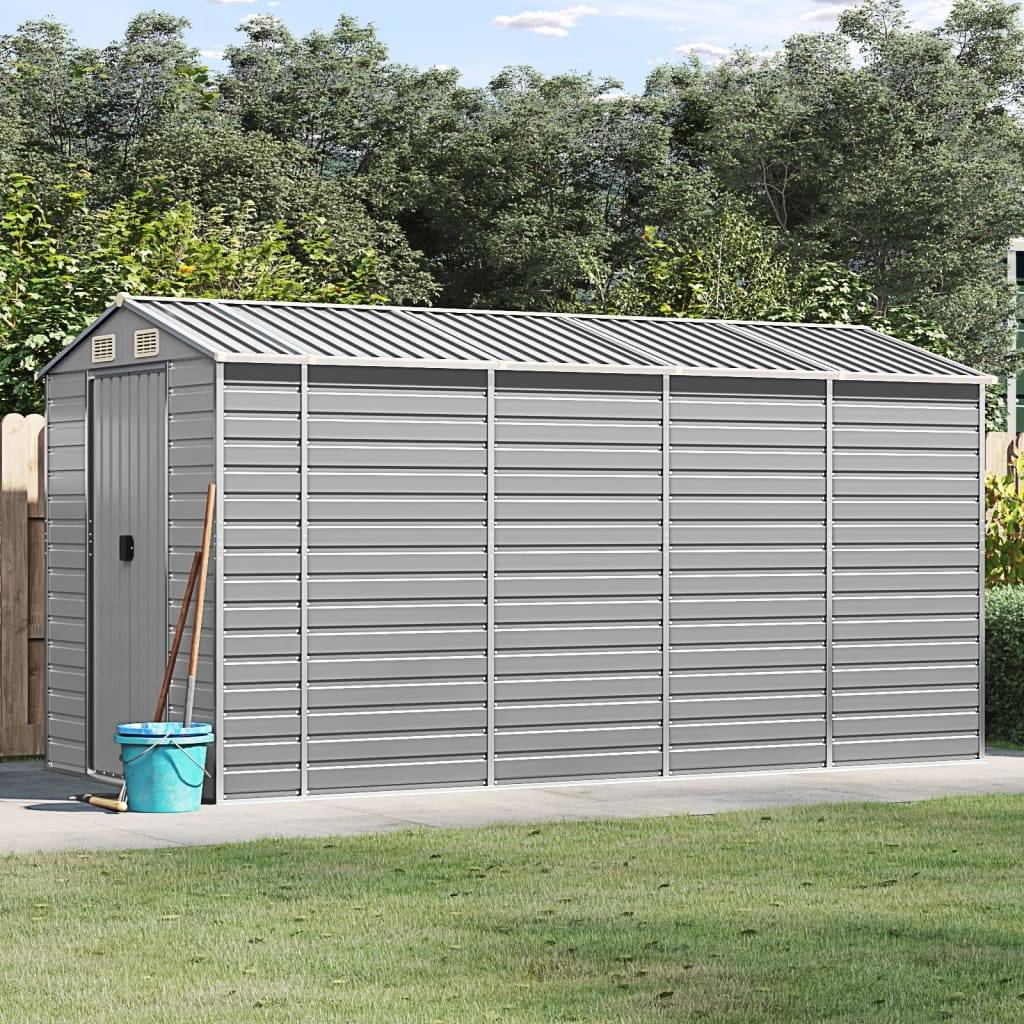 Vidaxl - Abri de jardin gris clair 191 x 385 x 198 cm en acier galvanisé vidaXL 3188245