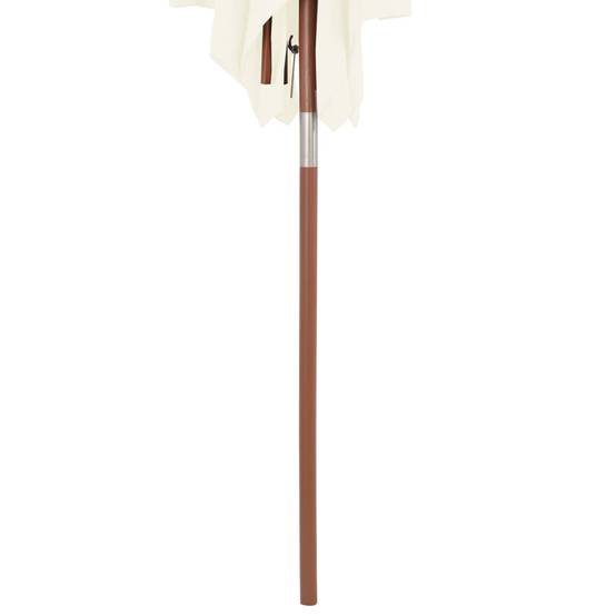 Helloshop26 - Parasol avec mât en bois 150 x 200 cm sable - Imagen 6