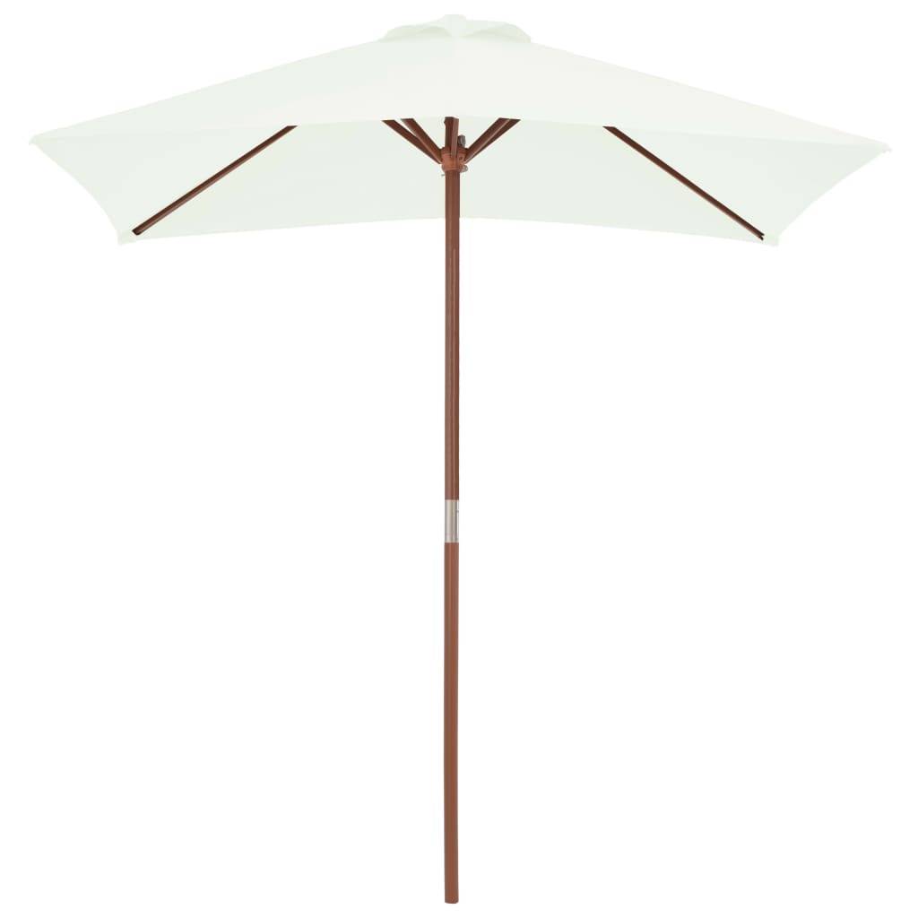 Helloshop26 - Parasol avec mât en bois 150 x 200 cm sable - Imagen 2