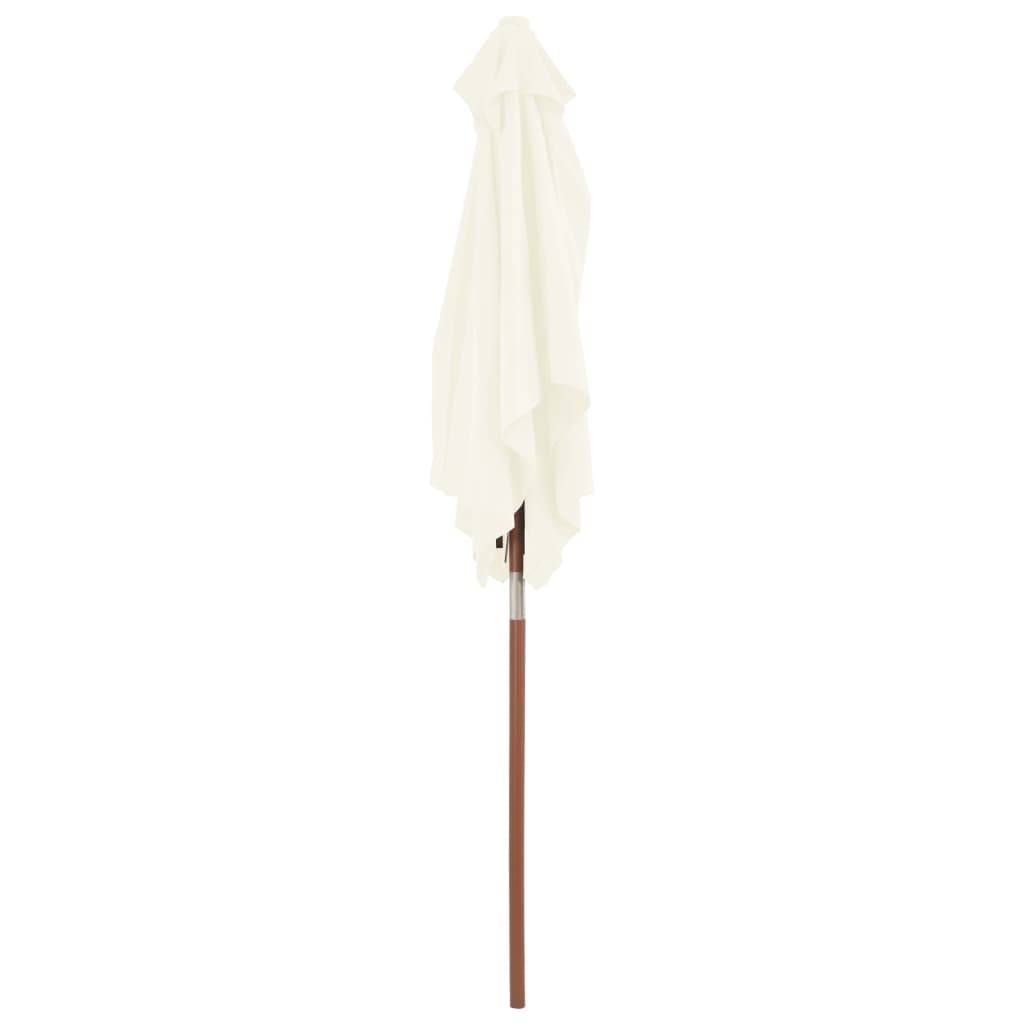 Helloshop26 - Parasol avec mât en bois 150 x 200 cm sable - Imagen 5
