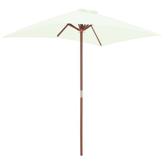 Helloshop26 - Parasol avec mât en bois 150 x 200 cm sable - Imagen 4