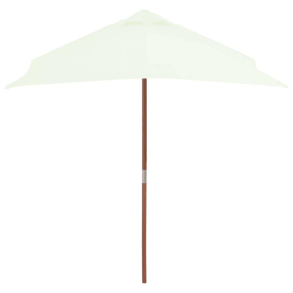 Helloshop26 - Parasol avec mât en bois 150 x 200 cm sable - Imagen 3