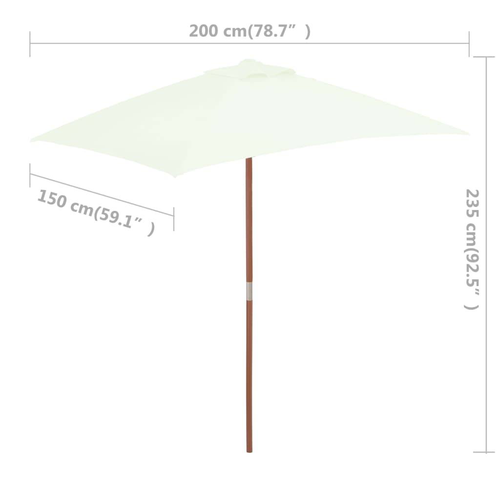 Helloshop26 - Parasol avec mât en bois 150 x 200 cm sable - Imagen 7