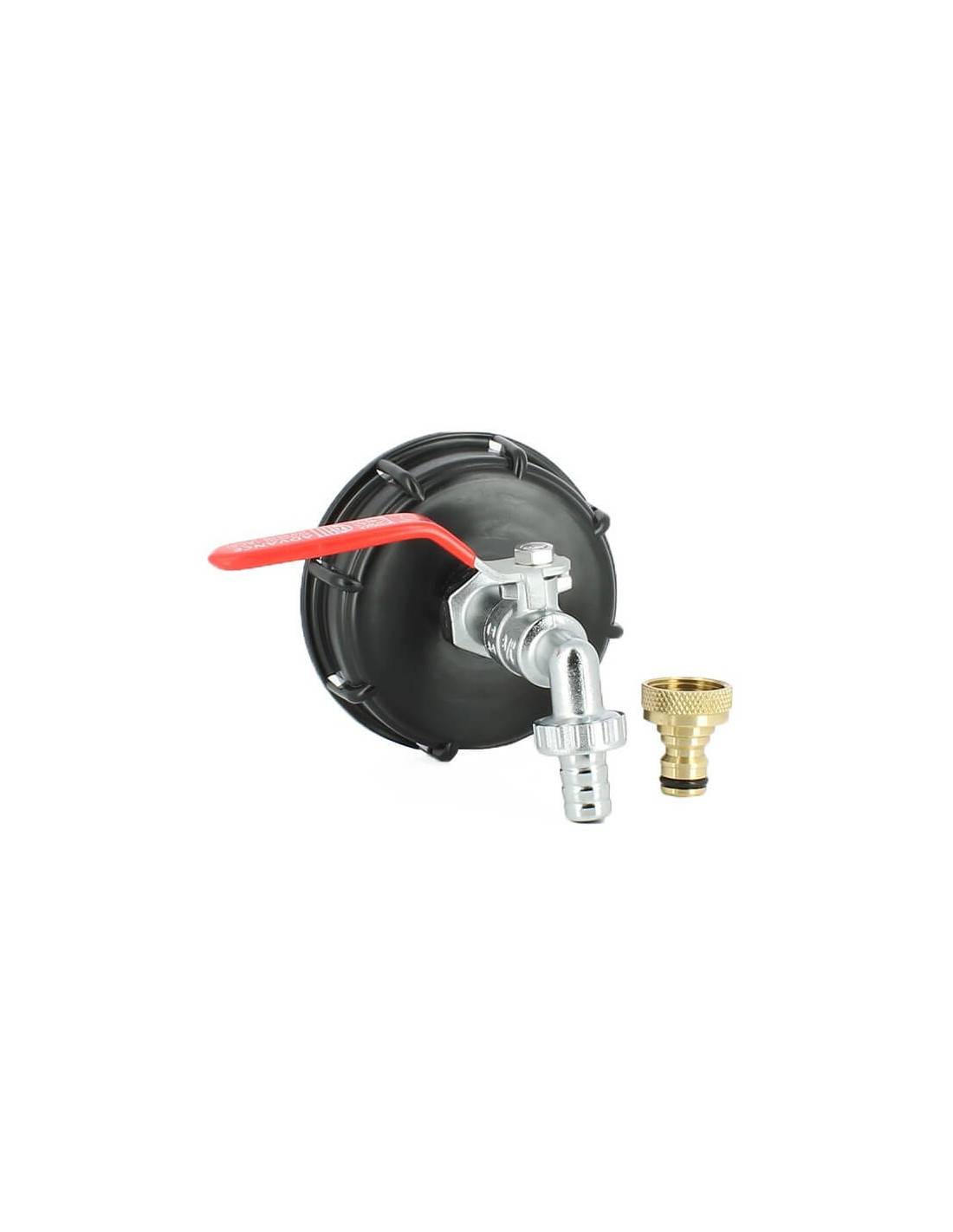 Raccord cuve S100X8 - Robinet laiton chromé 15 mm + Nez 20x27 - Imagen 1
