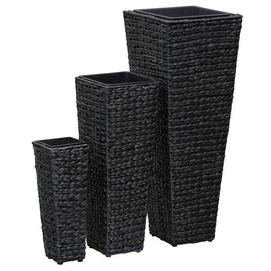 Jardinière | Lits surélevés 3 pcs Jacinthe d'eau Noir - Image 2