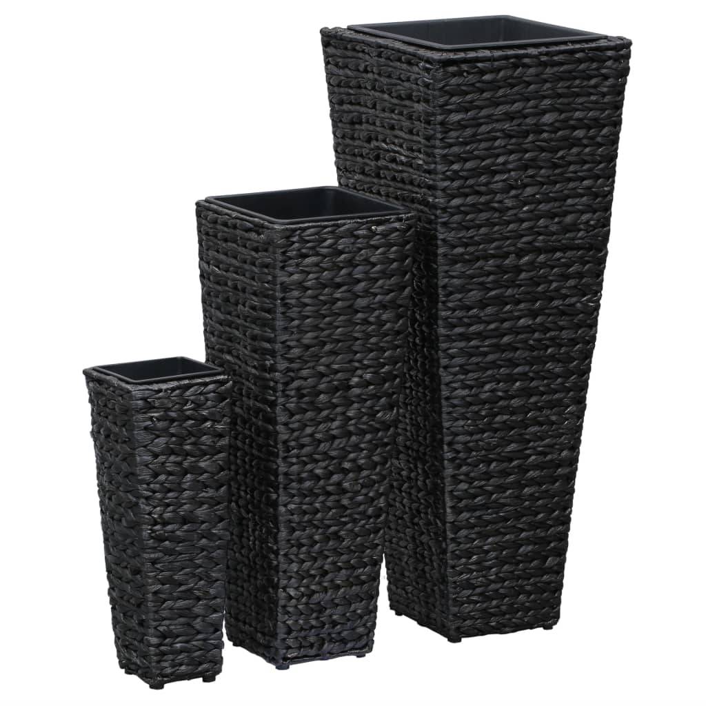 Jardinière | Lits surélevés 3 pcs Jacinthe d'eau Noir - Image 2