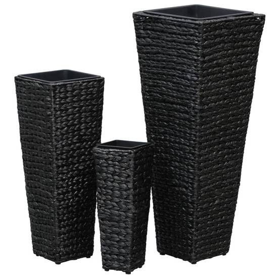 Jardinière | Lits surélevés 3 pcs Jacinthe d'eau Noir - Image 4