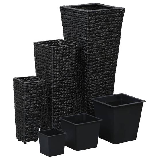 Jardinière | Lits surélevés 3 pcs Jacinthe d'eau Noir - Image 1