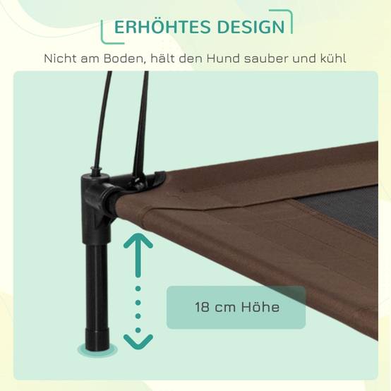 Lit surélevé pour chien Métal Extérieur Avec auvent respirant 92x76x90cm Marron - ComfortXL Outdoor Living - Image 6
