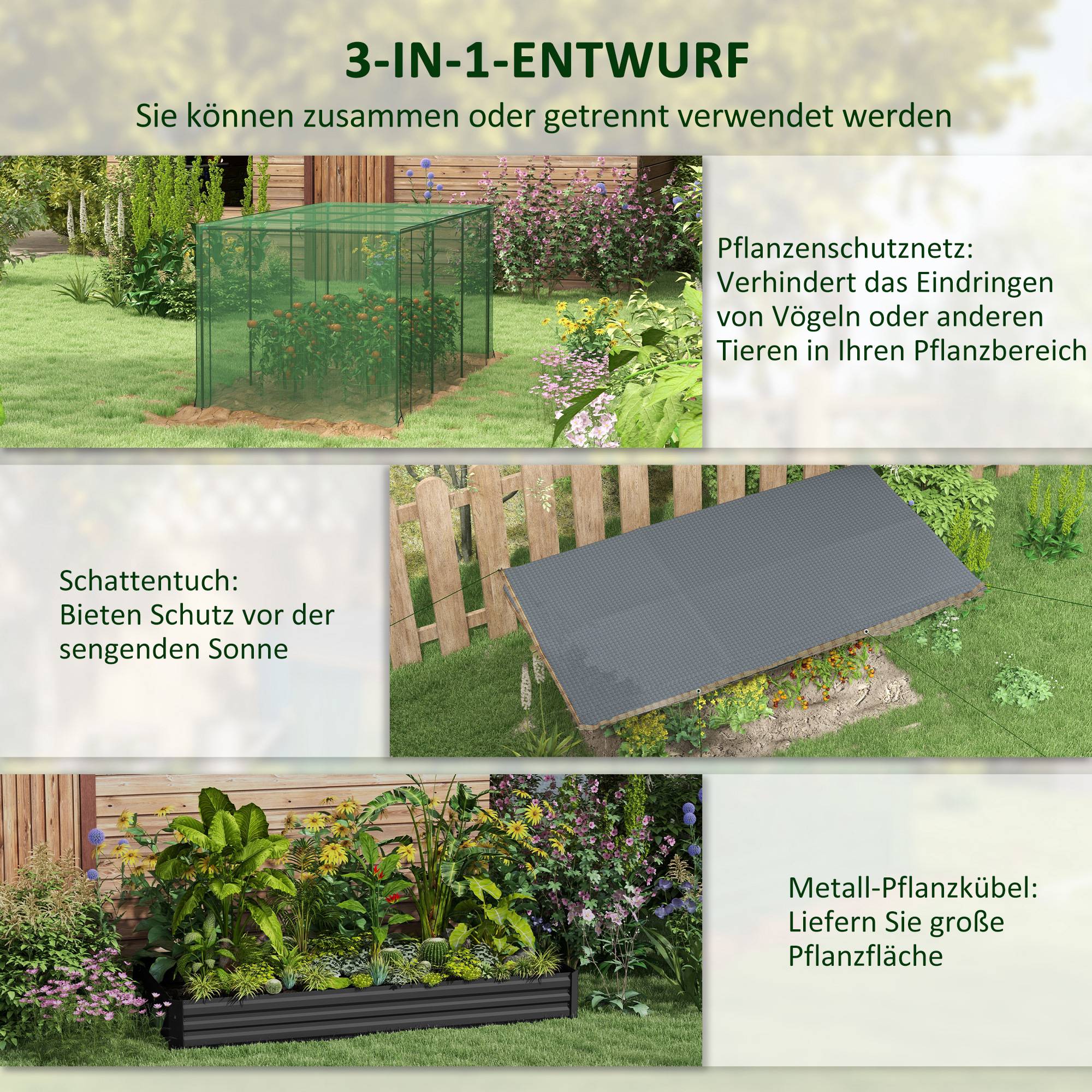 PANGIVO - Carré potager acier galvanisé gris vert et noir 230 x 110 x 110 cm - PANGIVO - Image 6