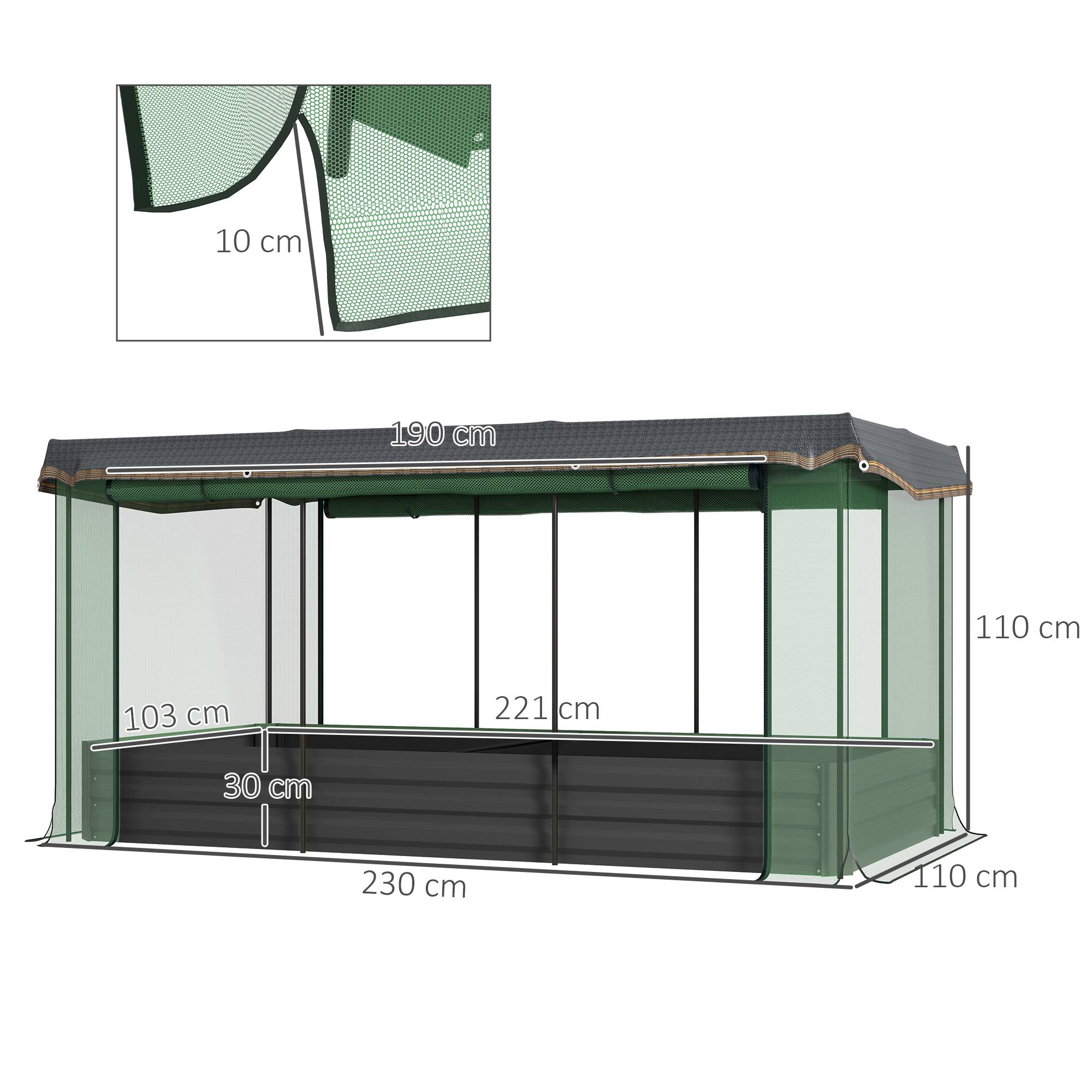 PANGIVO - Carré potager acier galvanisé gris vert et noir 230 x 110 x 110 cm - PANGIVO - Image 5