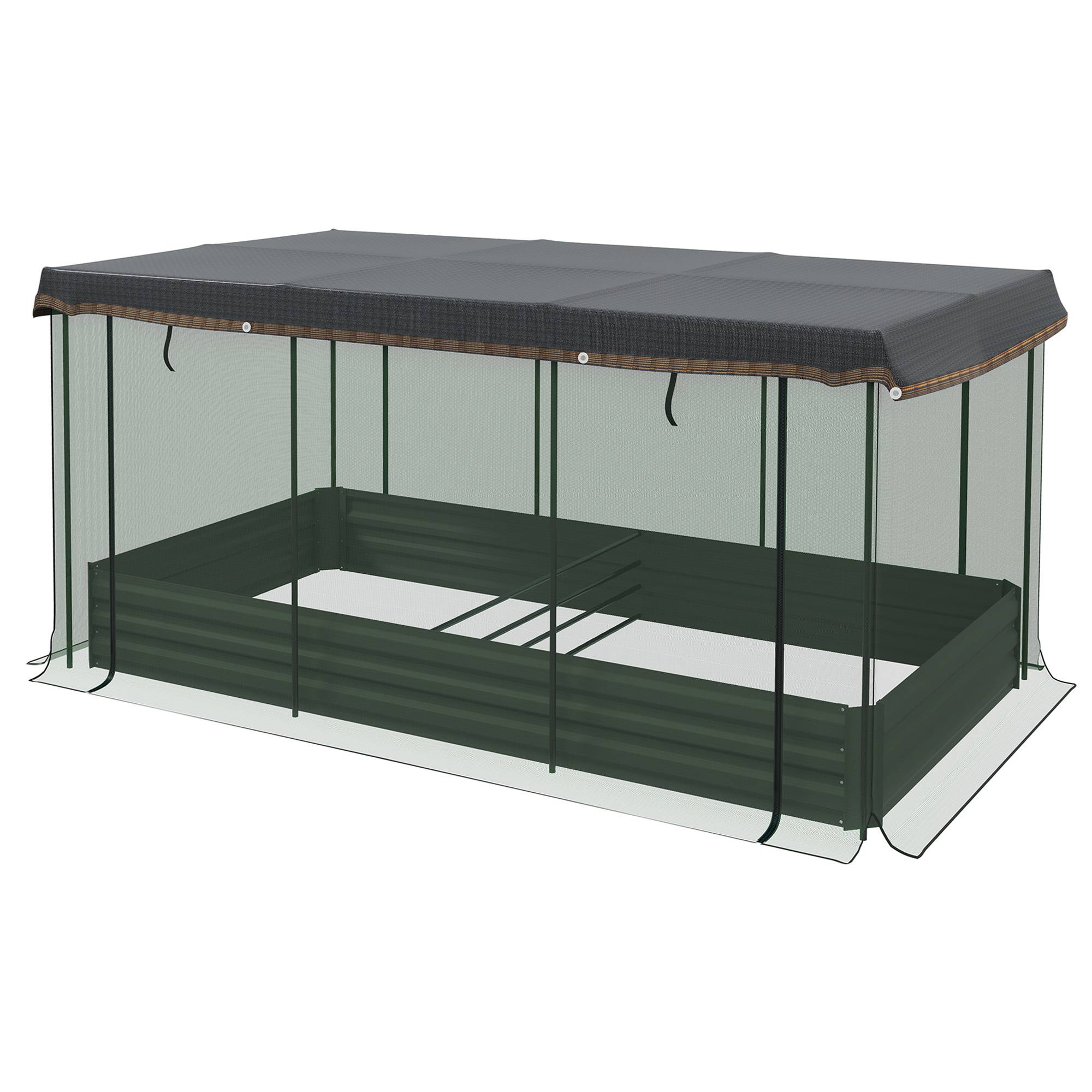 PANGIVO - Carré potager acier galvanisé gris vert et noir 230 x 110 x 110 cm - PANGIVO - Image 2