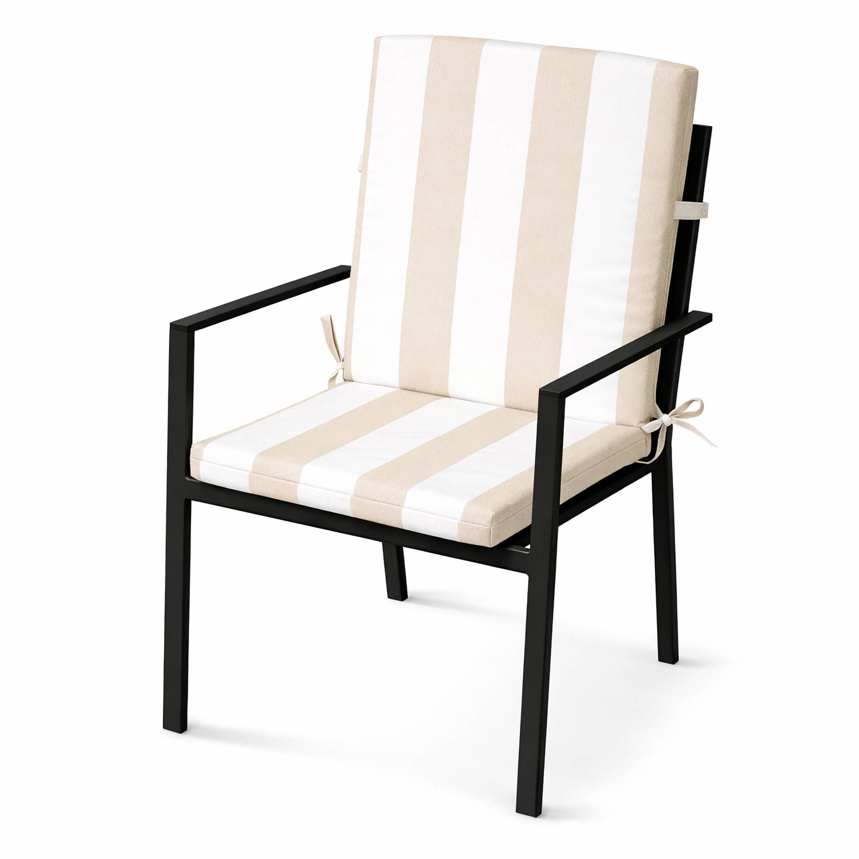 Home Maison - Coussin de fauteuil assise et dossier imperméable à rayures ARCACHON - HOME MAISON - Polyester - Lin - Image 1
