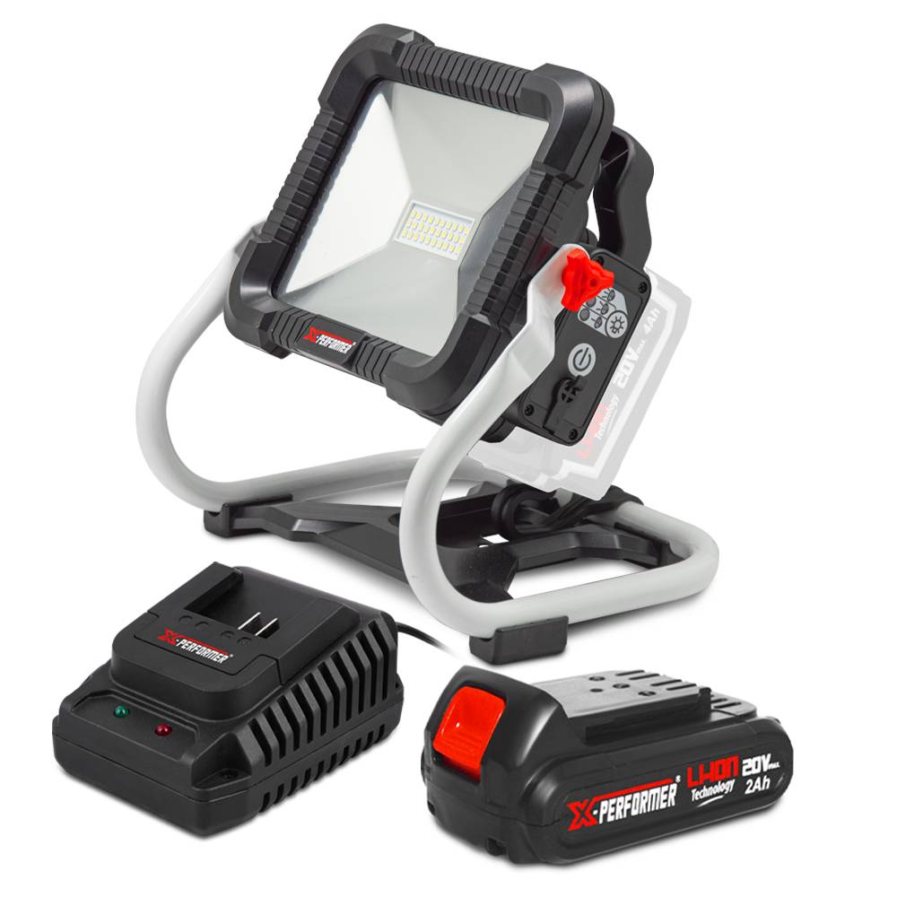 Projecteur de chantier rechargeable 20V avec batterie 2Ah - X Performer - Image 1