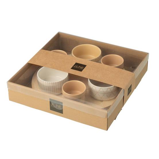 Service Apéritif 7 Pièces "Avery" 29cm Crème & Blanc - Image 3