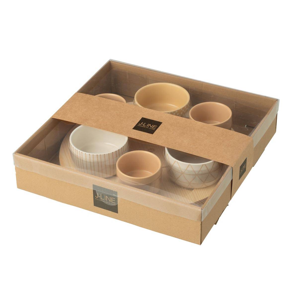 Service Apéritif 7 Pièces "Avery" 29cm Crème & Blanc - Image 3
