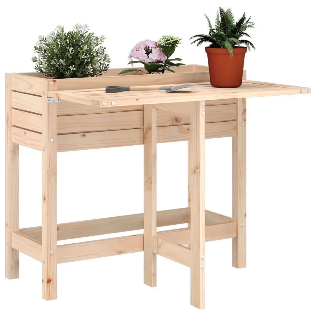 Maison Chic - Jardinière, Bac à fleurs, Pot de fleurs avec dessus de table pliable bois de pin massif - Imagen 2