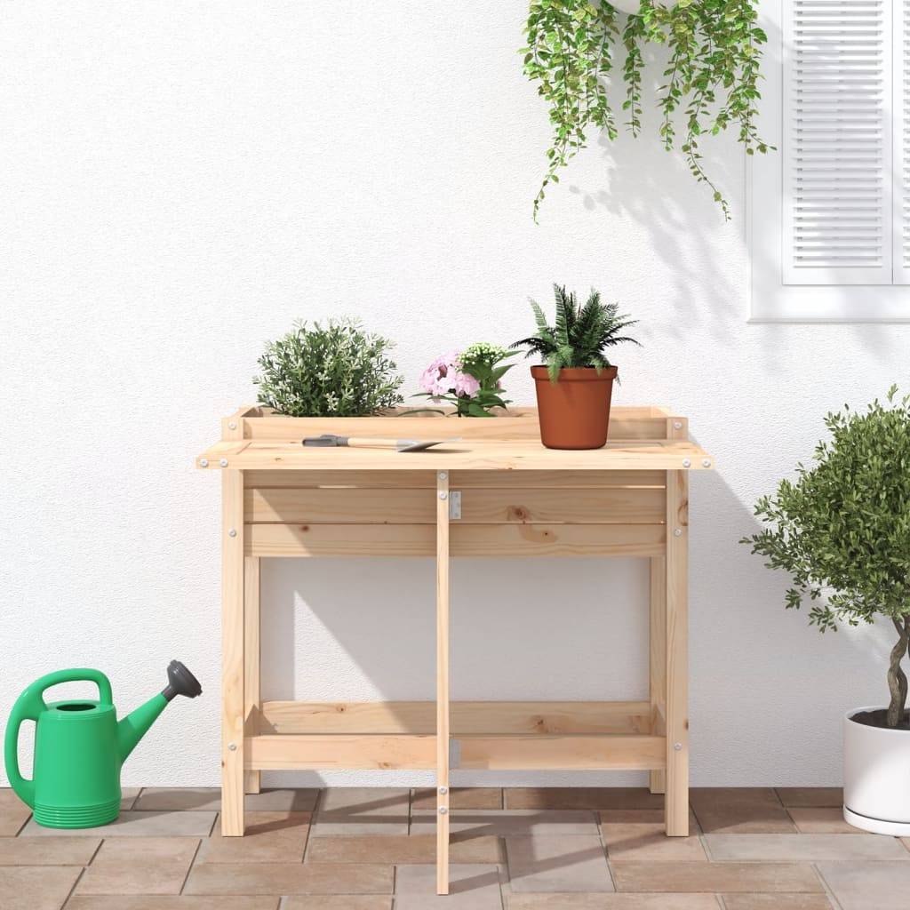 Maison Chic - Jardinière, Bac à fleurs, Pot de fleurs avec dessus de table pliable bois de pin massif - Imagen 3