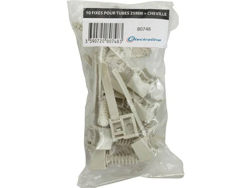 Centrale Brico - Lot De 10 Fixes Pour Tube Et Chevilles, Diam.25, L.85 Mm - Image 2