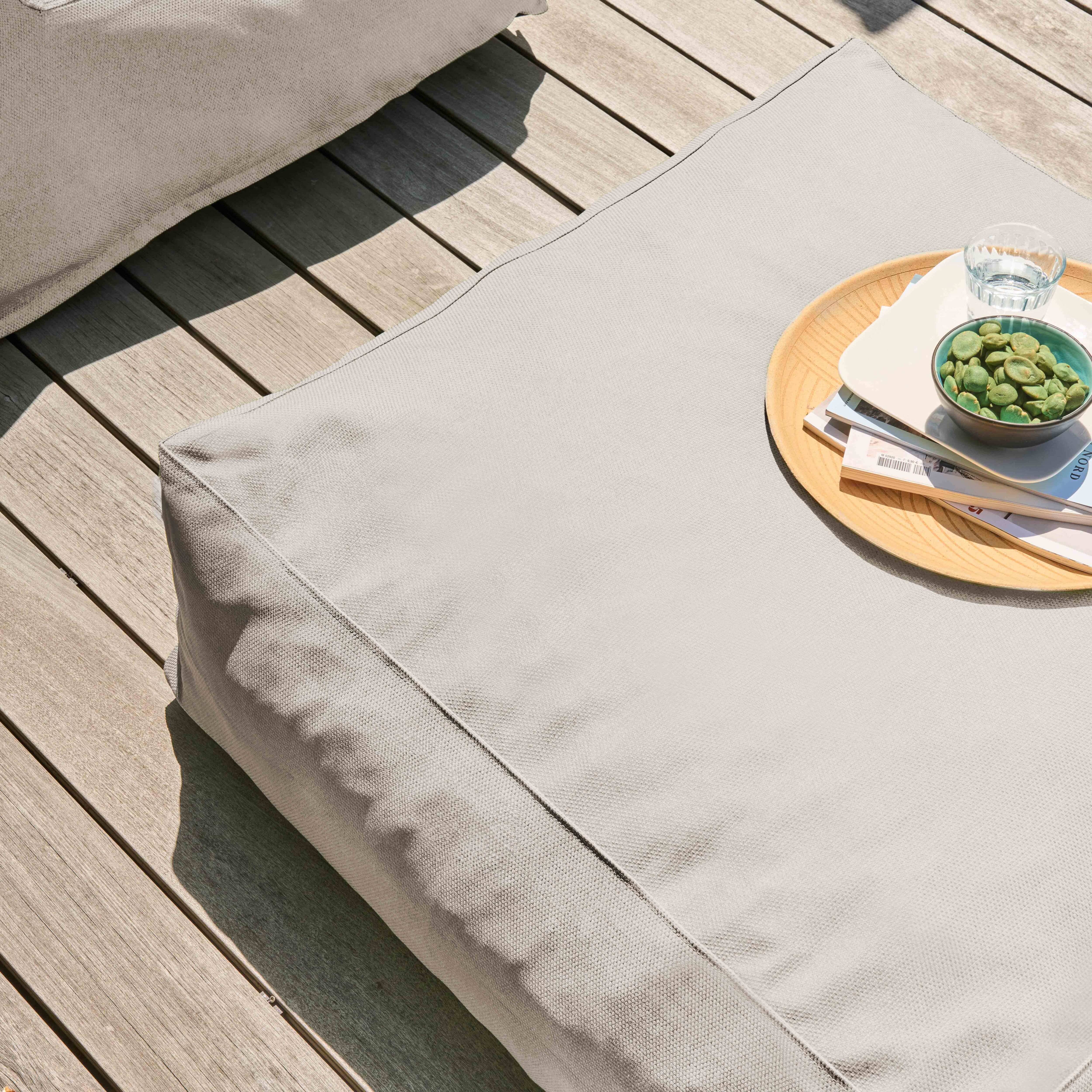 Oviala - Pouf de jardin pour canapé modulable beige Mixi - Oviala - Imagen 5
