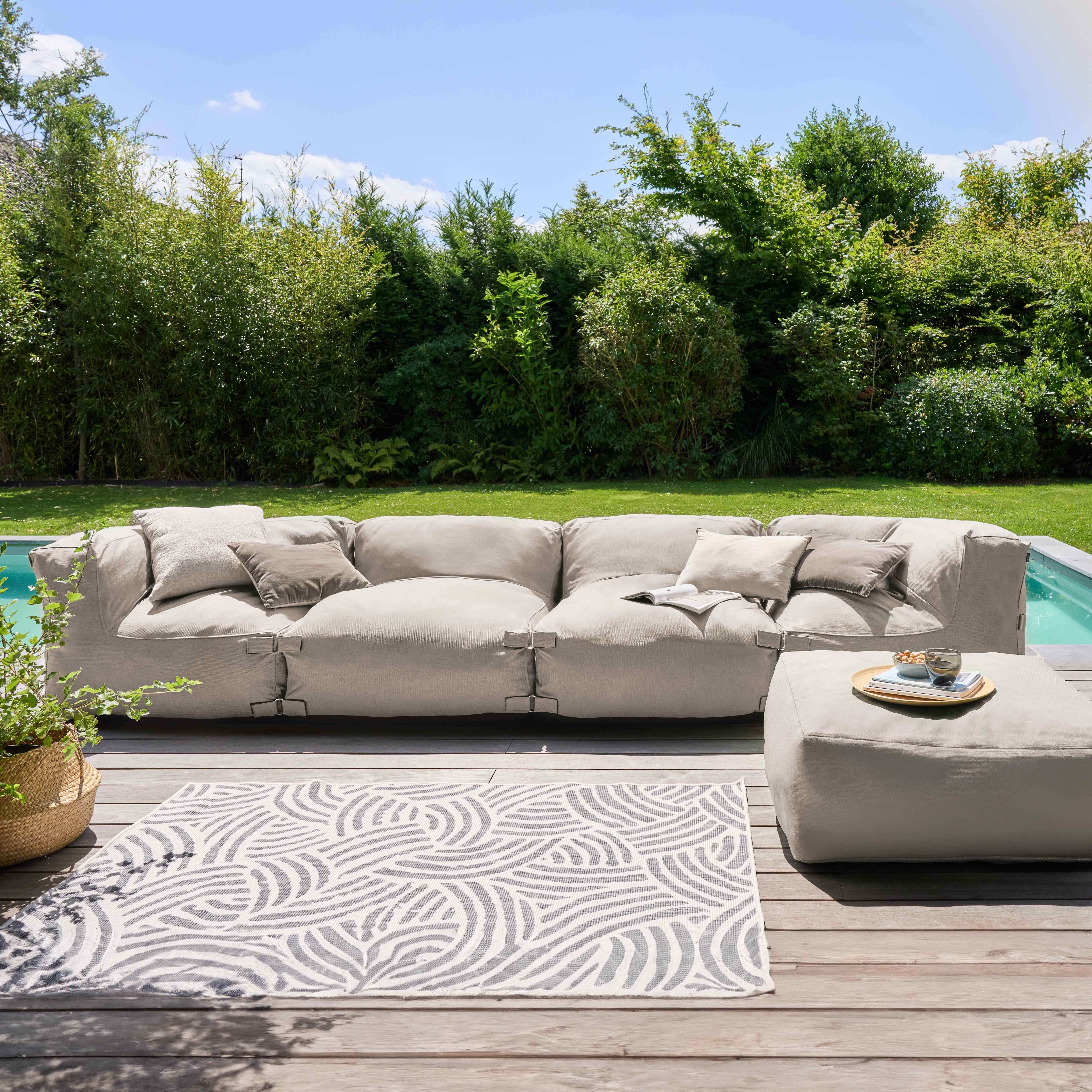 Oviala - Pouf de jardin pour canapé modulable beige Mixi - Oviala - Imagen 6