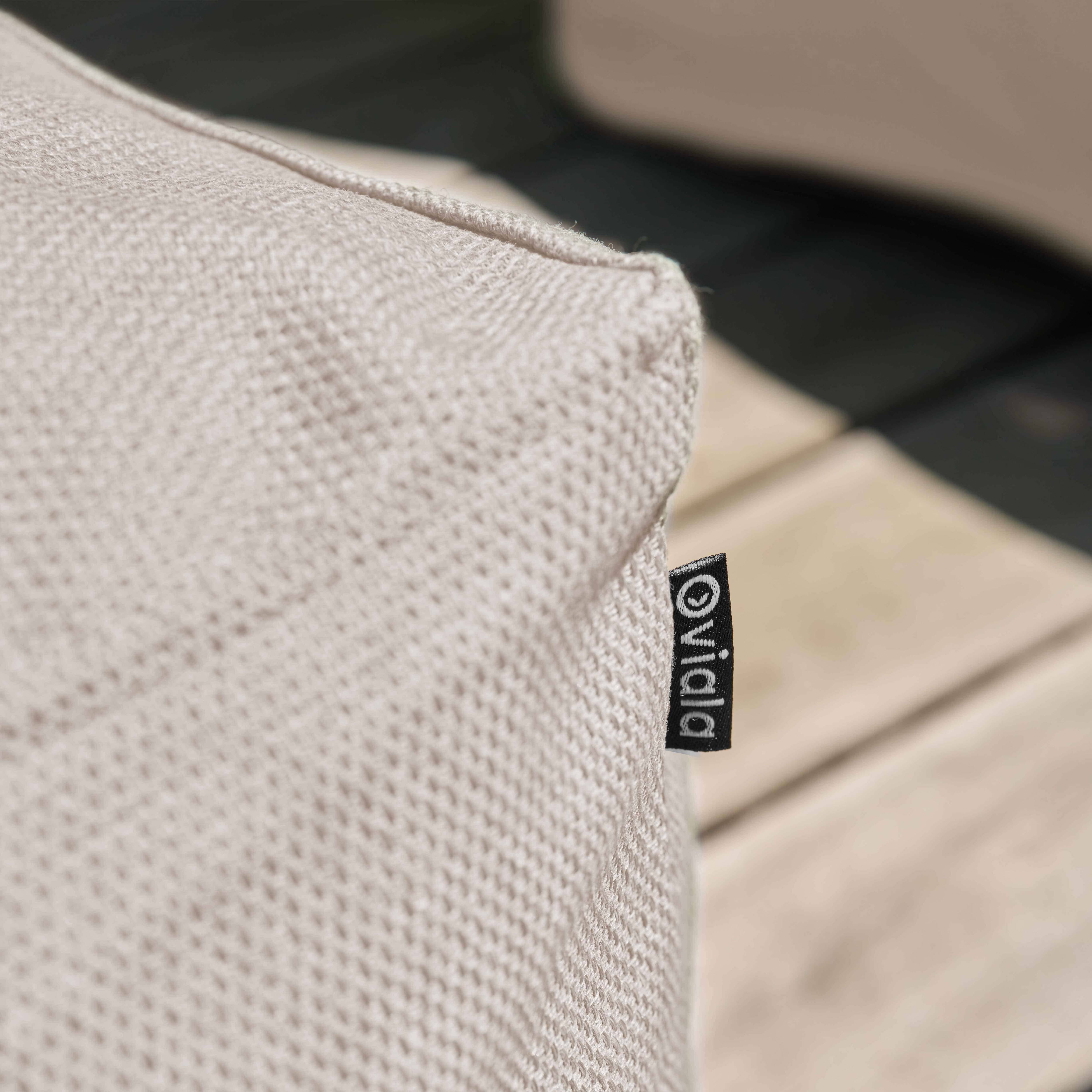 Oviala - Pouf de jardin pour canapé modulable beige Mixi - Oviala - Imagen 4
