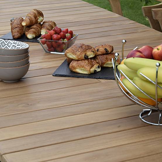 Teck'Attitude - Table extensible rectangulaire teck massif 190/290 x 100 cm Flora XL - TECK'Attitude - Imagen 5