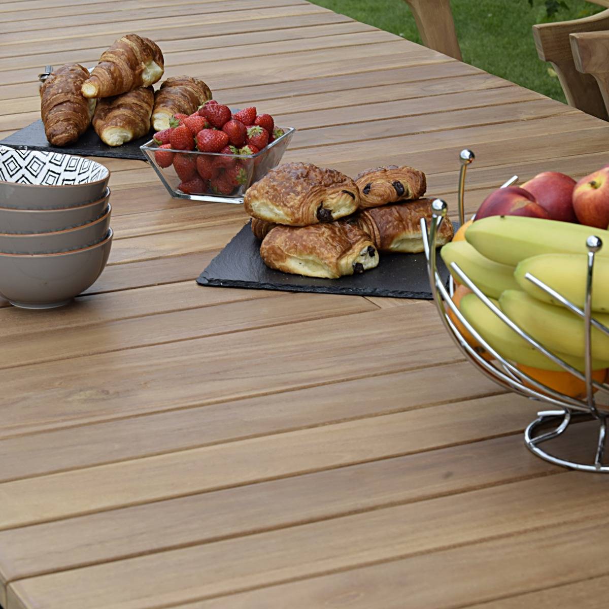 Teck'Attitude - Table extensible rectangulaire teck massif 190/290 x 100 cm Flora XL - TECK'Attitude - Imagen 5