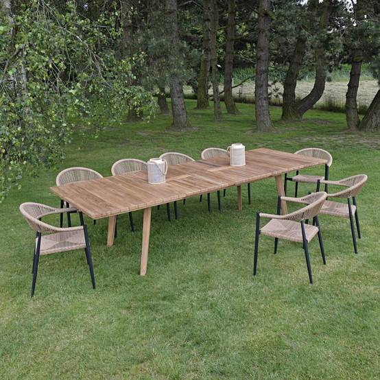 Teck'Attitude - Table extensible rectangulaire teck massif 190/290 x 100 cm Flora XL - TECK'Attitude - Imagen 4
