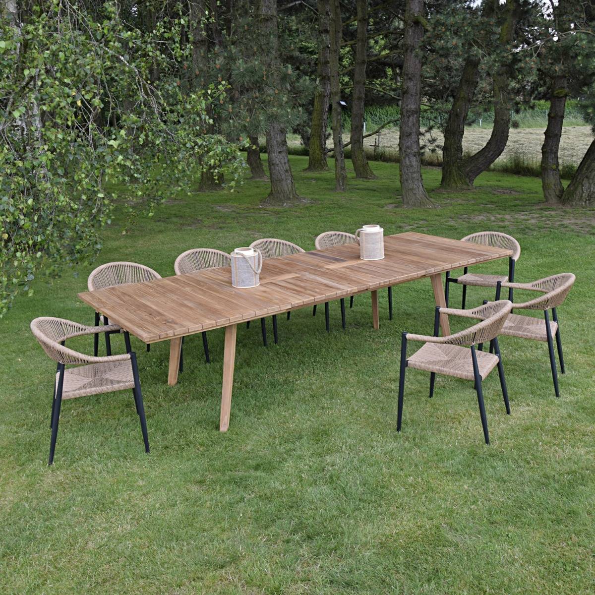 Teck'Attitude - Table extensible rectangulaire teck massif 190/290 x 100 cm Flora XL - TECK'Attitude - Imagen 4