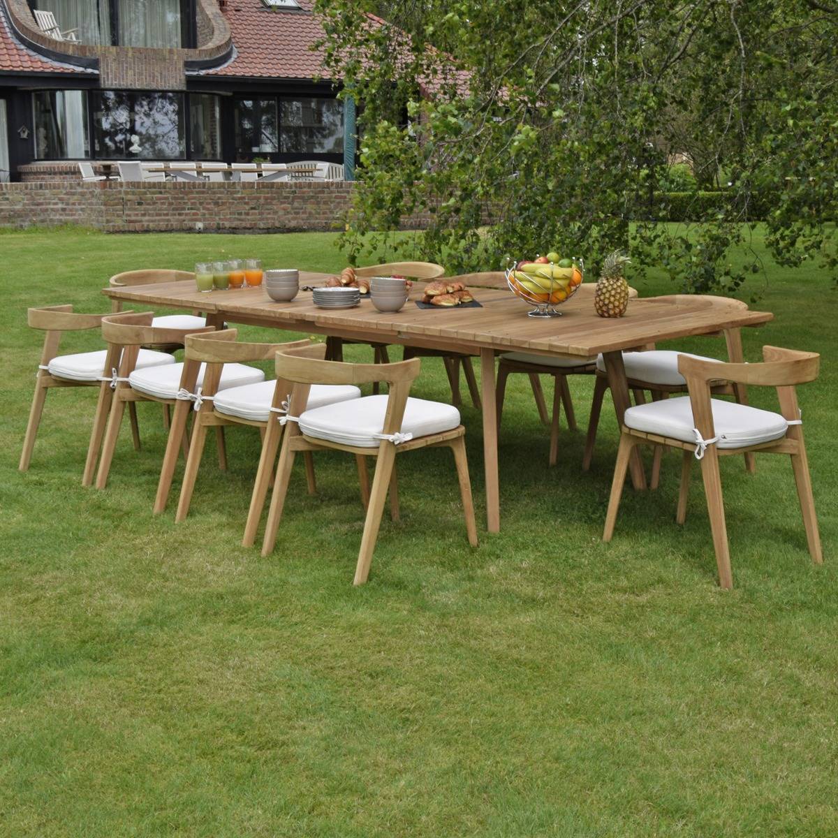 Teck'Attitude - Table extensible rectangulaire teck massif 190/290 x 100 cm Flora XL - TECK'Attitude - Imagen 6