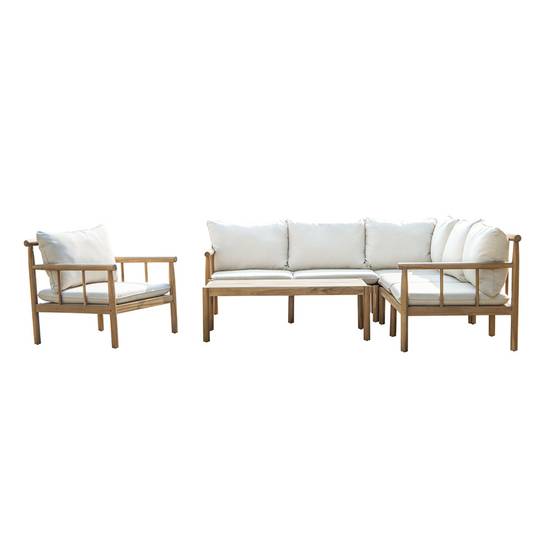 Salon de jardin 6 places en bois d’acacia certifié FSC PAKKRET - Image 1