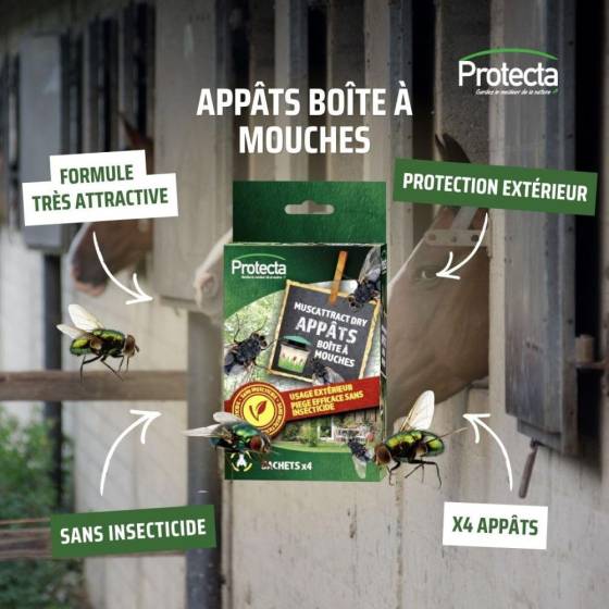 Protecta - Protecta - Recharges Appâts Piège à Mouches - 4 Sachets - Imagen 2