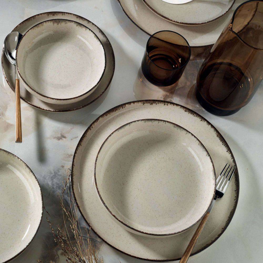 Hanah Home - Service de table en porcelaine Dinner 18 pièces Cannelle - Imagen 2