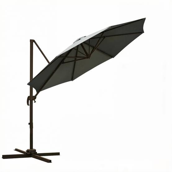 Parasol déporté octogonal aluminium terrasse rotatif inclinable Ø295cm gris foncé - ComfortXL Outdoor Living - Image 5