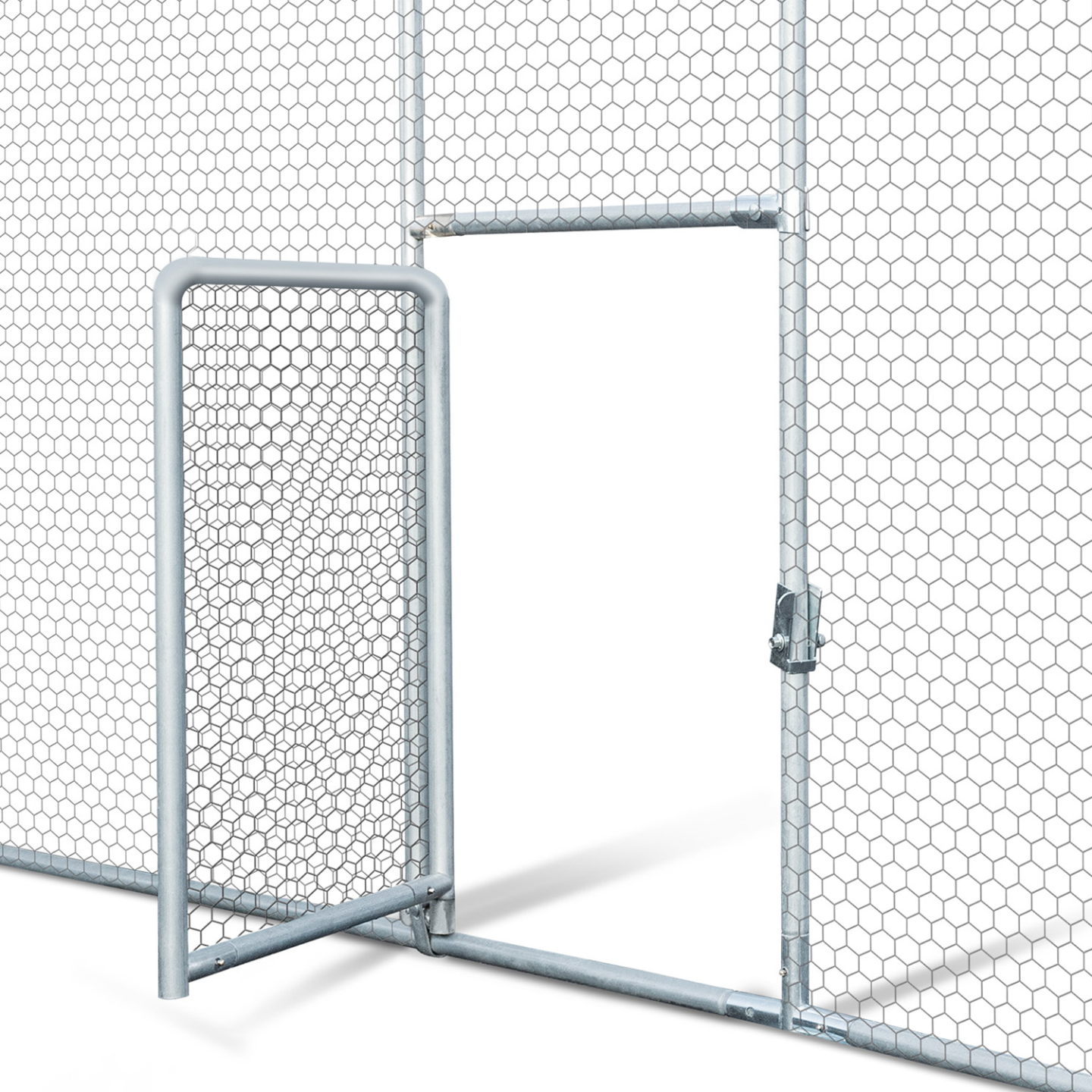 Enclos poulailler dôme 15 m² parc grillagé 3x5 m avec porte latérale – IDMarket - Image 6