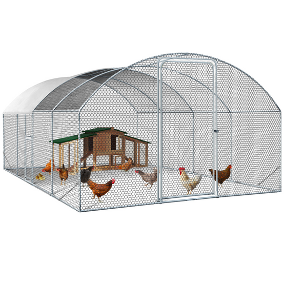 Enclos poulailler dôme 15 m² parc grillagé 3x5 m avec porte latérale – IDMarket - Image 2